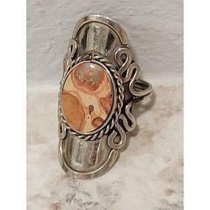 Women's Ring Handmade Peruvian Alpaca Silver Earthy Gemstone Ring Boho Eclectic
